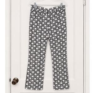 Joseph Ribkoff Black & White Geometric Pull-On Pants Women’s Size 12 Career